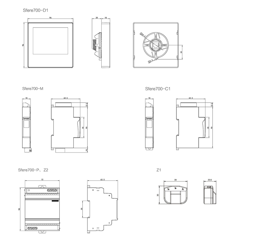 Electrical Measurement Module Dimension